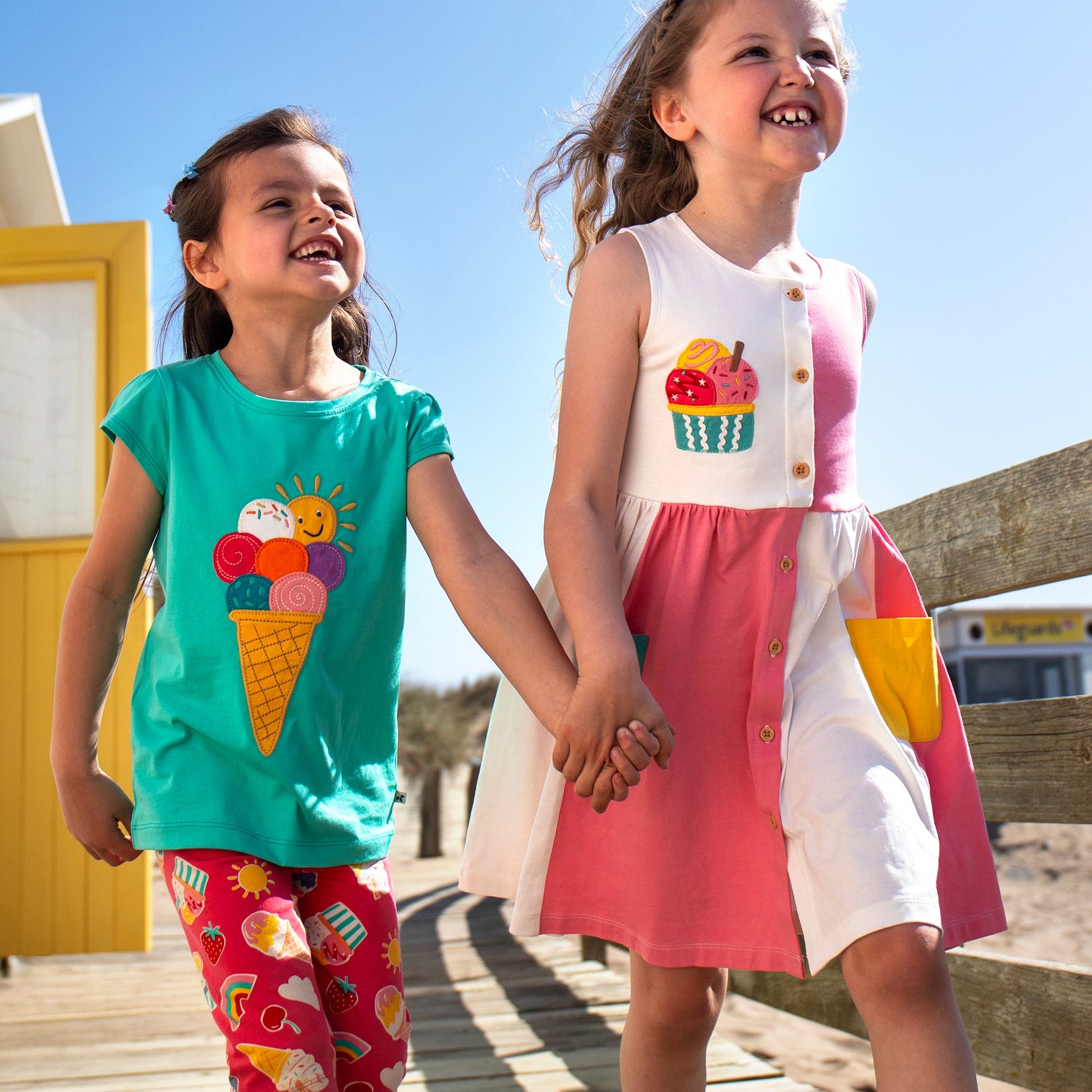 Frugi Organic Cotton Girls Bike Shorts - Summer Print