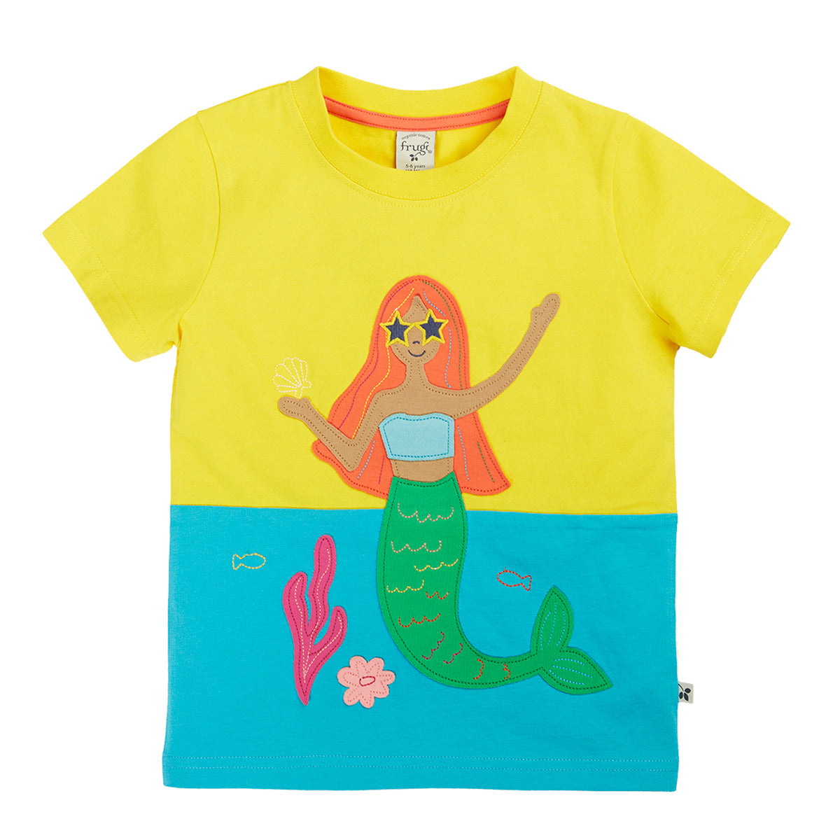 Frugi Mermaid Appliqué Organic Cotton T-Shirt
