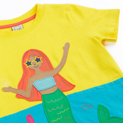 Frugi Mermaid Appliqué Organic Cotton T-Shirt