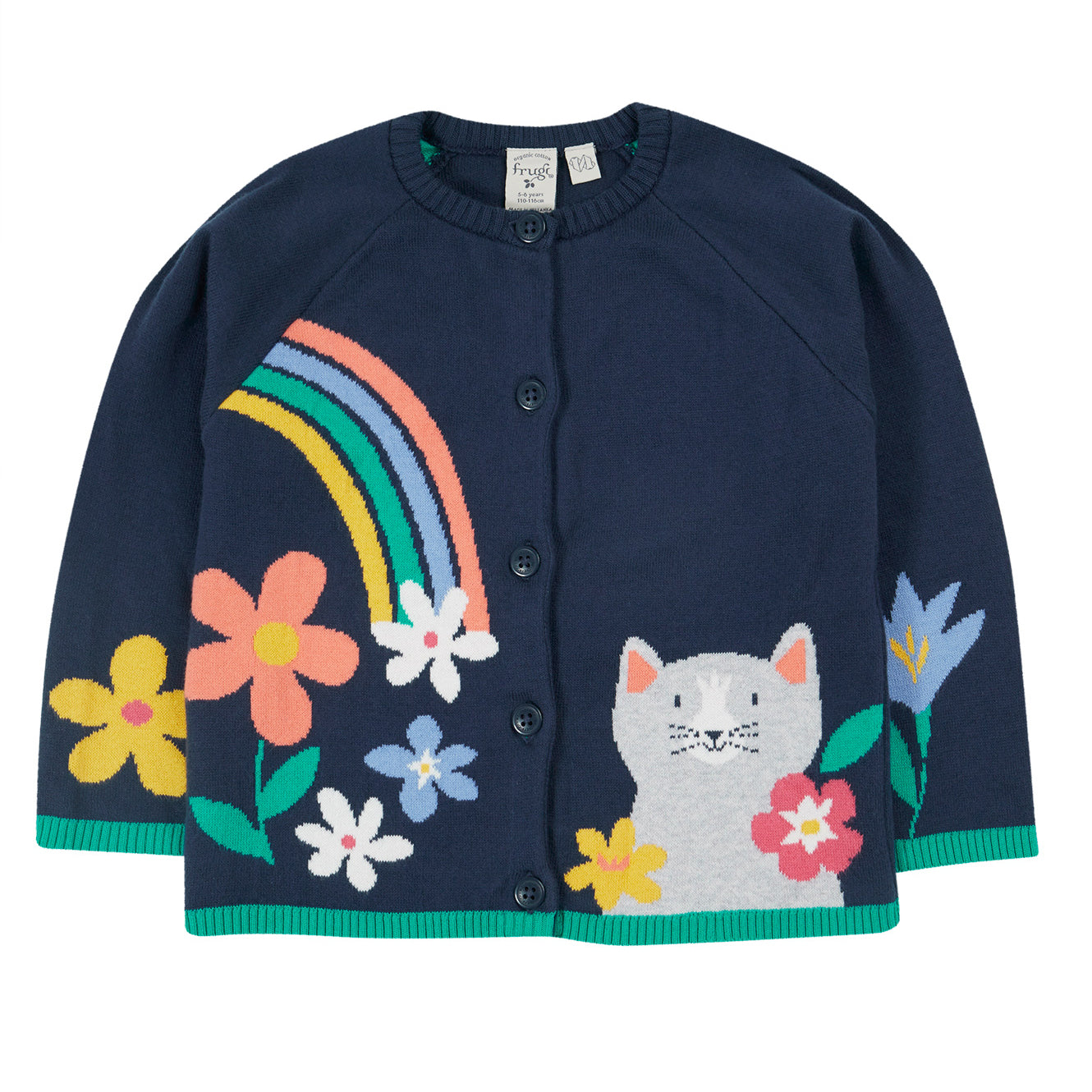 Frugi organic Knit cardigan- navy blue/cat