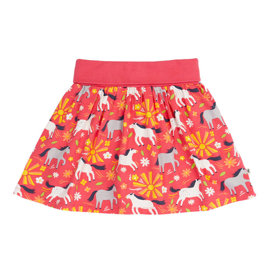 Girls Organic Cotton Sunshine Ponies Print Skort | Frugi