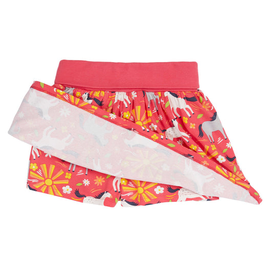 Girls Organic Cotton Sunshine Ponies Print Skort | Frugi