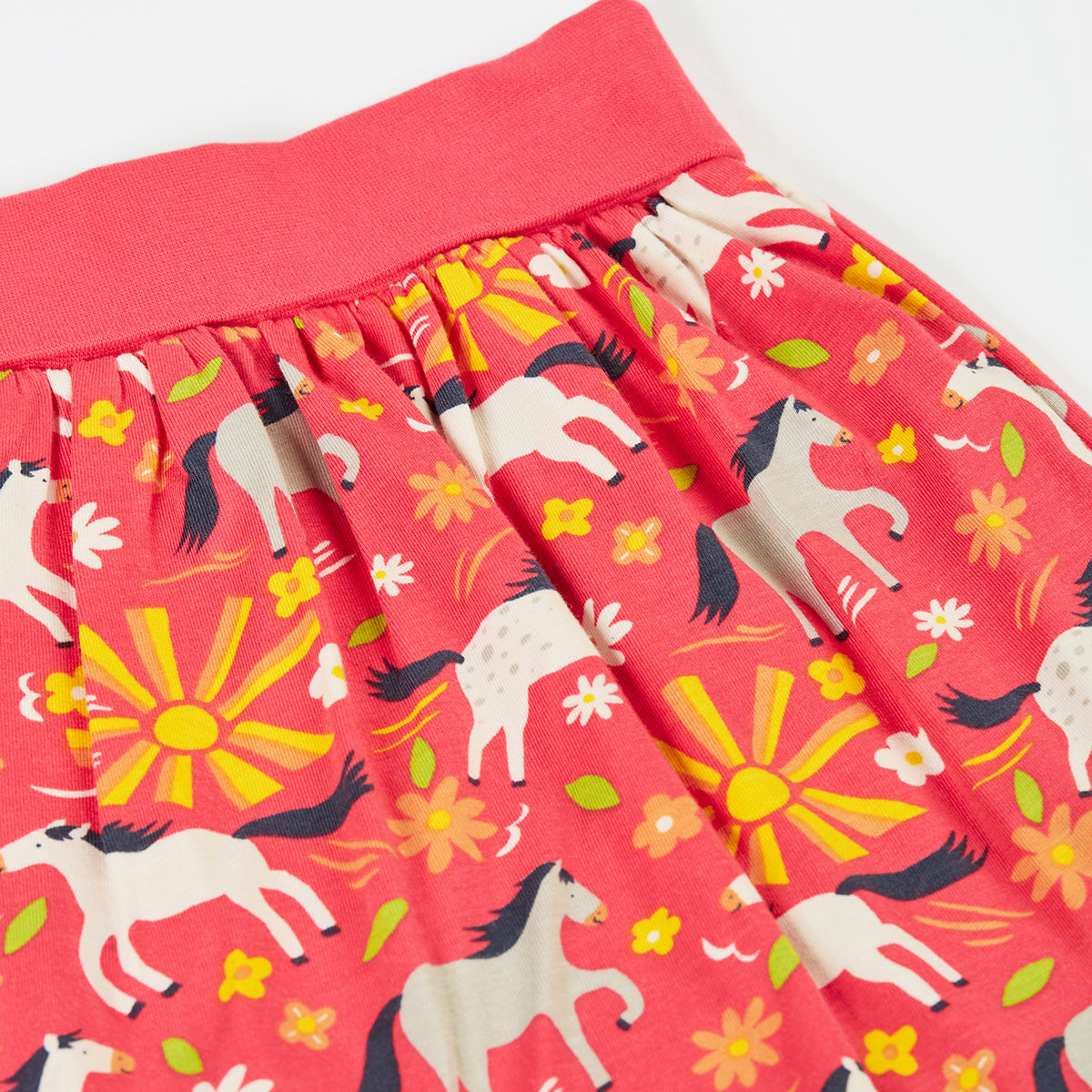 Girls Organic Cotton Sunshine Ponies Print Skort | Frugi