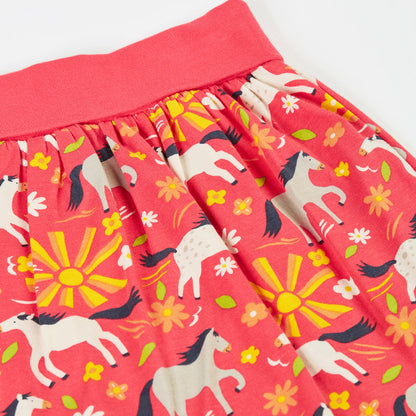 Girls Organic Cotton Sunshine Ponies Print Skort | Frugi