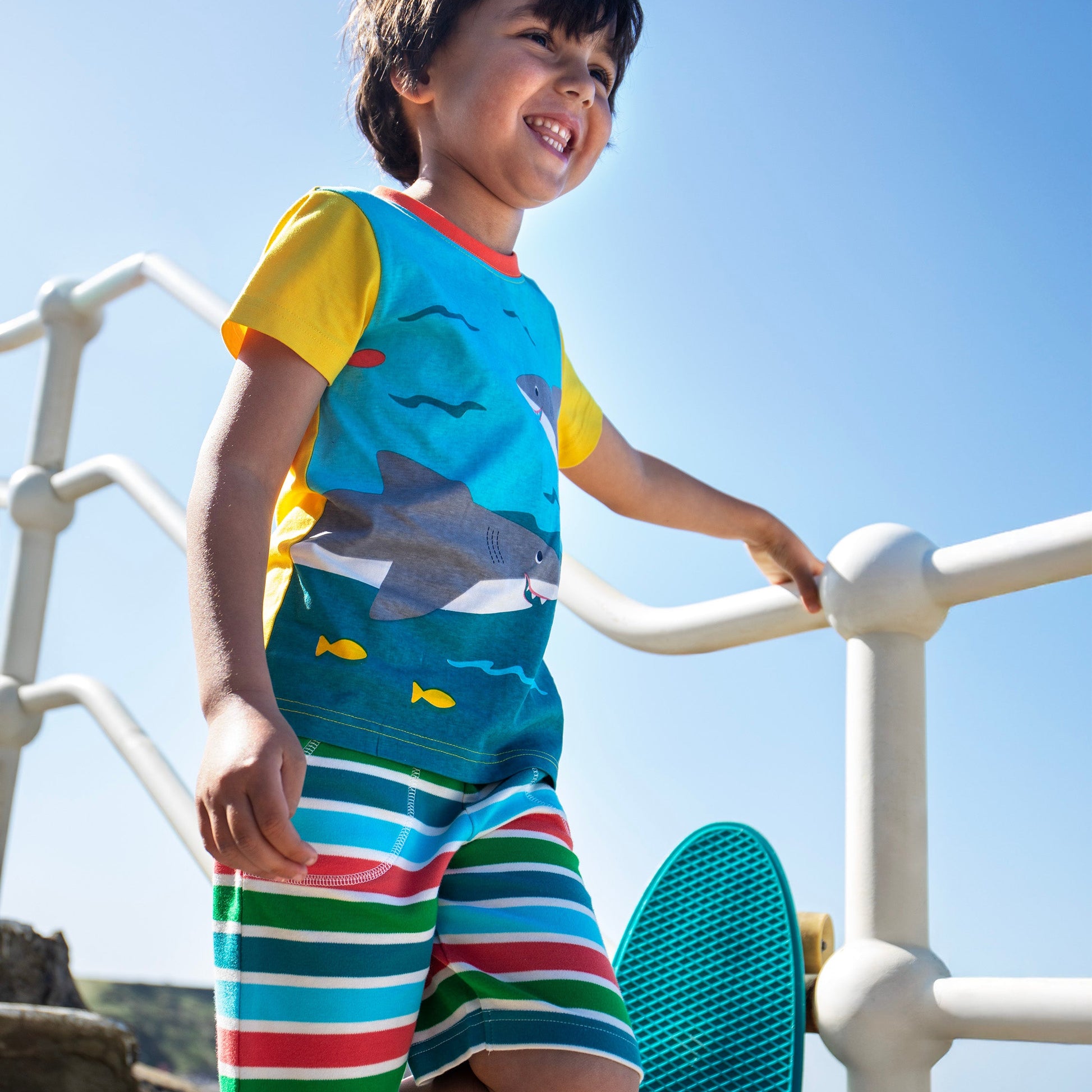 Frugi Breton Stripe Organic Cotton Shorts 