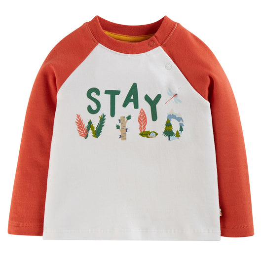 Frugi organic Stay wild raglan top