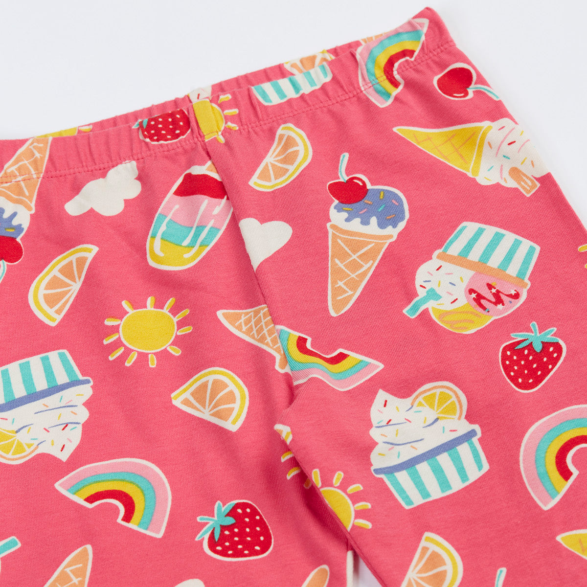 Frugi Organic Cotton Girls Bike Shorts - Summer Print