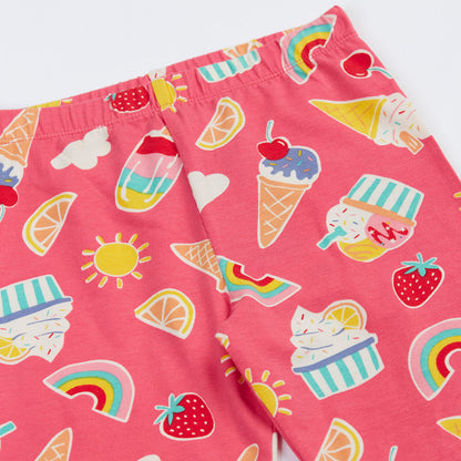 Frugi Organic Cotton Girls Bike Shorts - Summer Print
