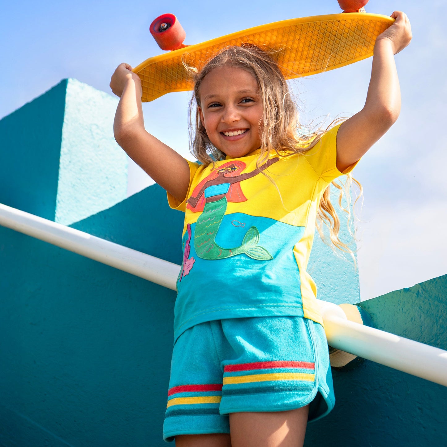 Frugi Mermaid Appliqué Organic Cotton T-Shirt