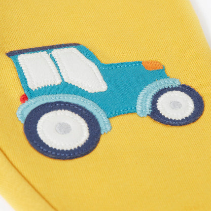Frugi Organic Cotton Joggers - Tractor & Rainbow Knee Patch 