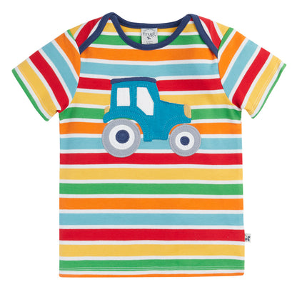 Kids Organic Cotton Short Sleeve Tee - Tractor Appliqué | Frugi