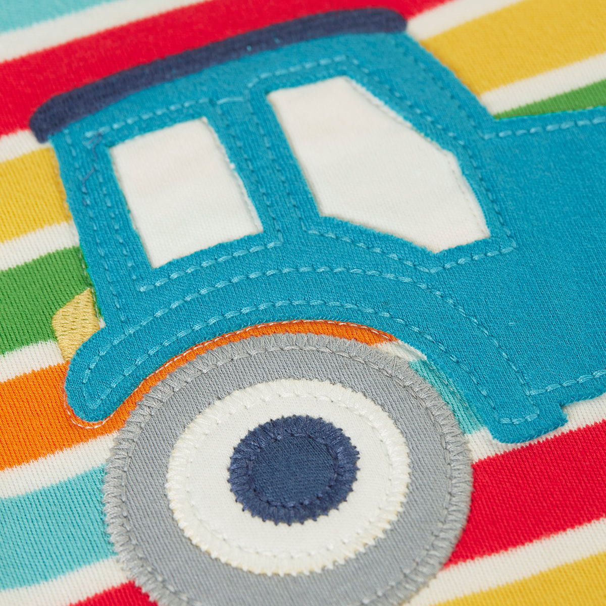 Kids Organic Cotton Short Sleeve Tee - Tractor Appliqué | Frugi