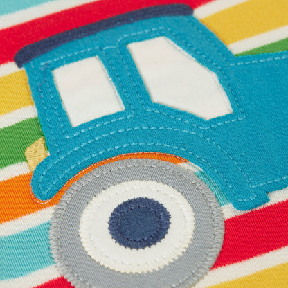 Kids Organic Cotton Short Sleeve Tee - Tractor Appliqué | Frugi