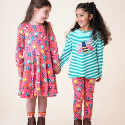 Frugi Organic Girls' Leggings- Fun Flowers