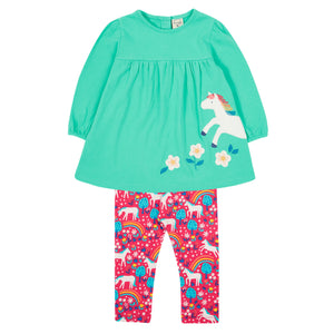 Frugi organic Swing top & pants set- wild horses