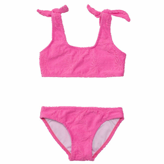 Bubblegum Bloom Terry Crop Bikini Top | Snapper Rock
