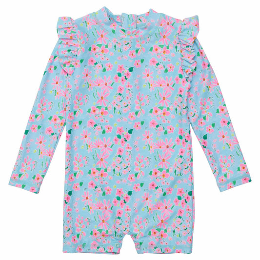 Daisy Chain Long-Sleeve Baby Sunsuit | Snapper Rock