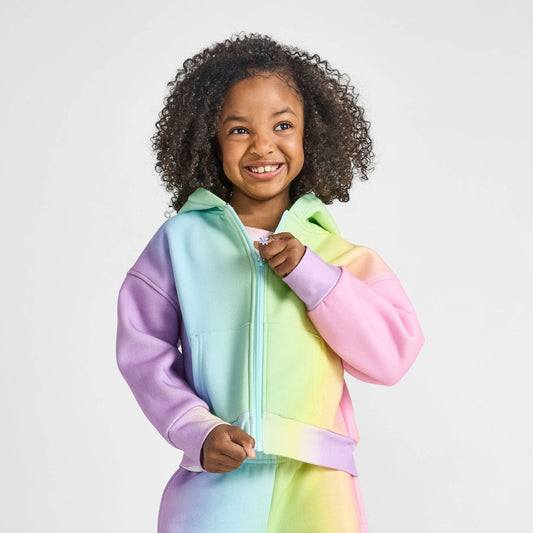 Rainbow Zip-Up Hoodie - Organic Cotton & Recycled Polyester | Rebloomed Kids