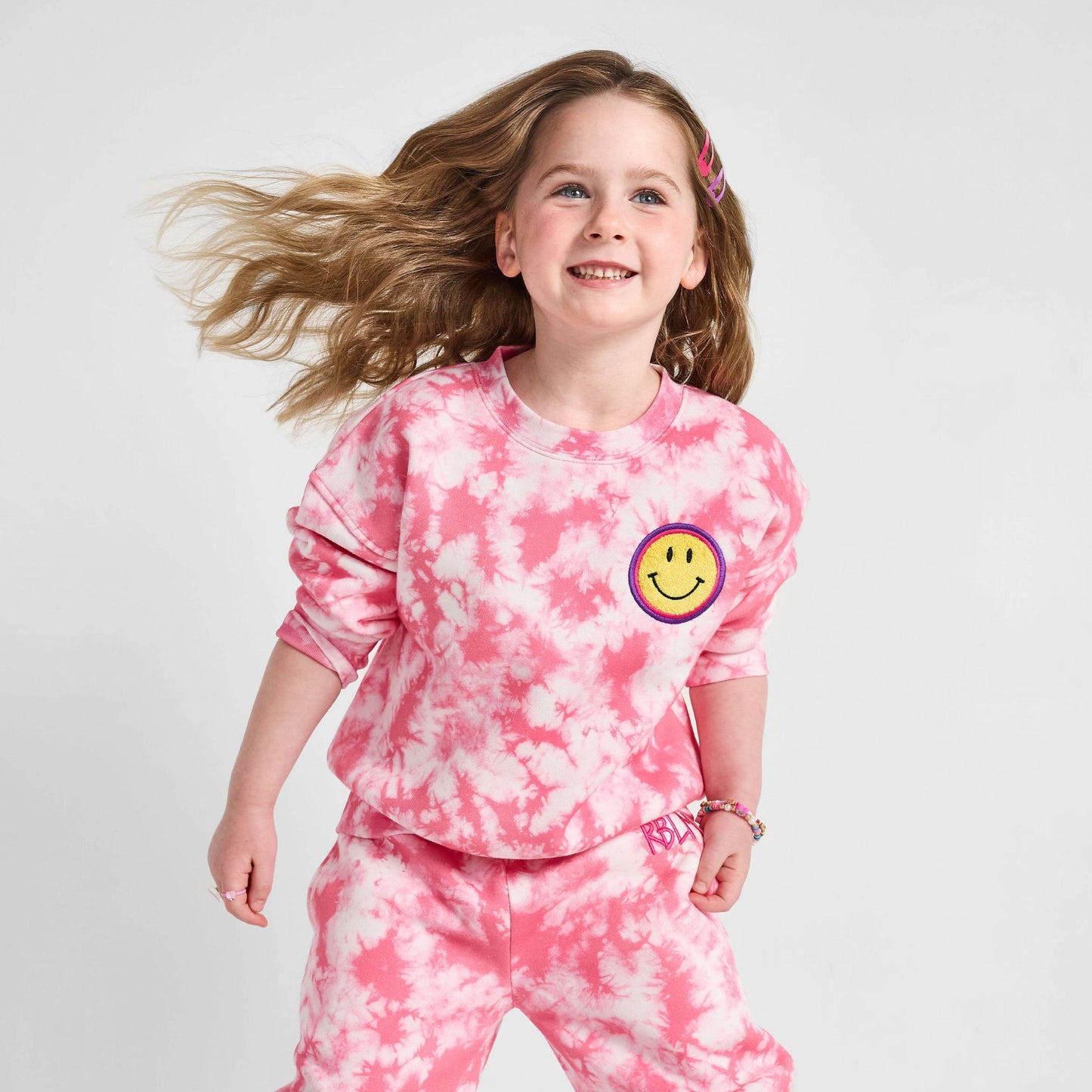 Smiley Tie-Dye Crewneck Sweatshirt - Organic Cotton & Recycled Polyester | Rebloomed Kids