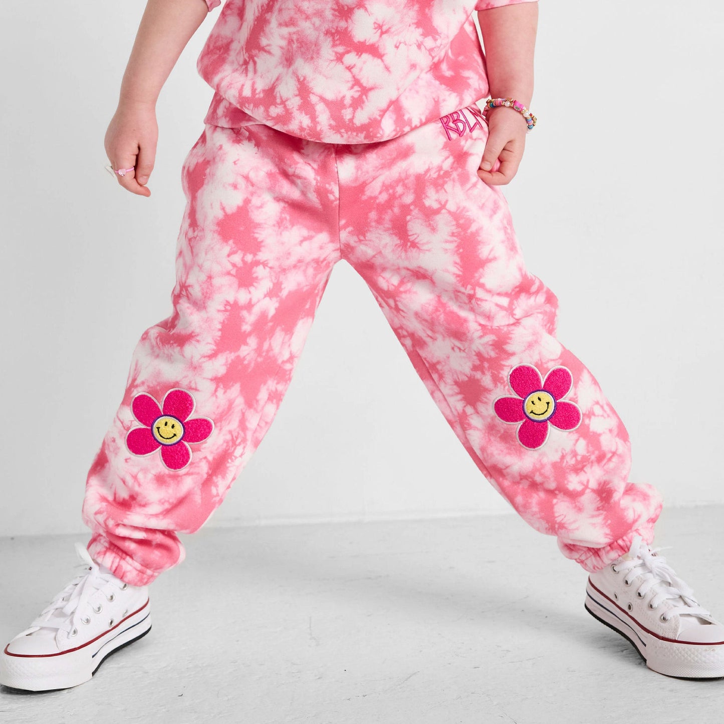 Smiley Tie-Dye Joggers - Organic Cotton & Recycled Polyester | Rebloomed Kids