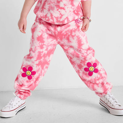 Smiley Tie-Dye Joggers - Organic Cotton & Recycled Polyester | Rebloomed Kids