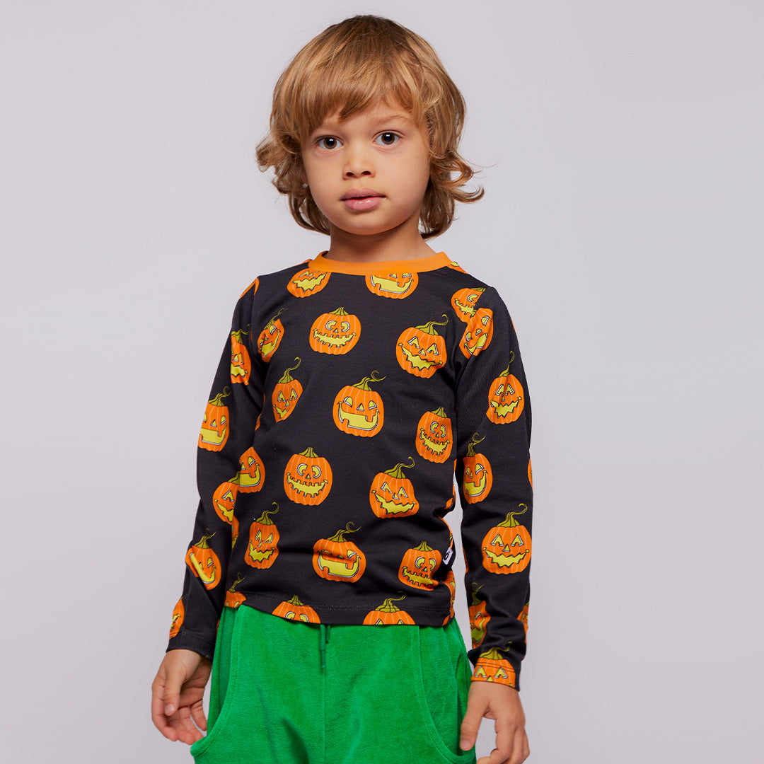 Smafolk Organic Cotton Long Sleeve T-Shirt - Jack-O-Lanterns
