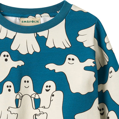 Organic Cotton Long Sleeve T-Shirt - Dancing Ghosts
