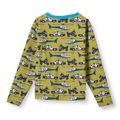 Smafolk Organic Cotton Long Sleeve T-Shirt - Police Vehicles