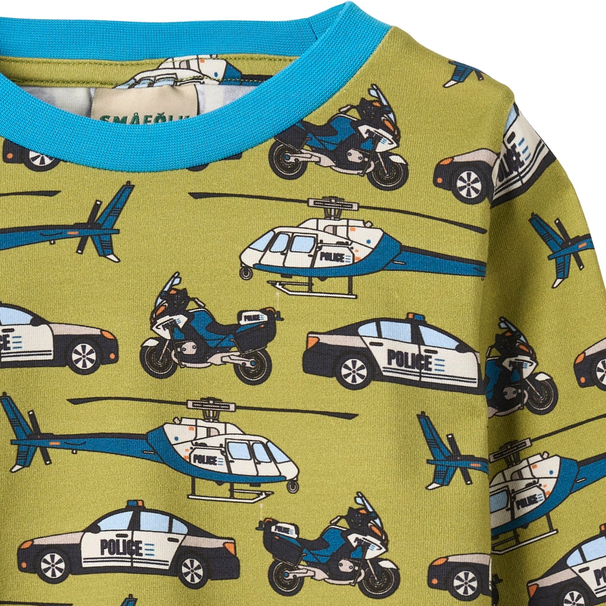 Smafolk Organic Cotton Long Sleeve T-Shirt - Police Vehicles