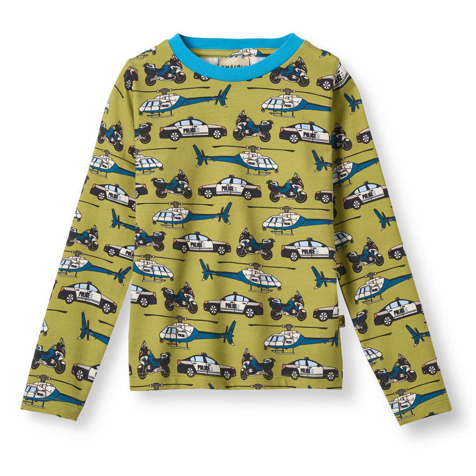 Smafolk Organic Cotton Long Sleeve T-Shirt - Police Vehicles