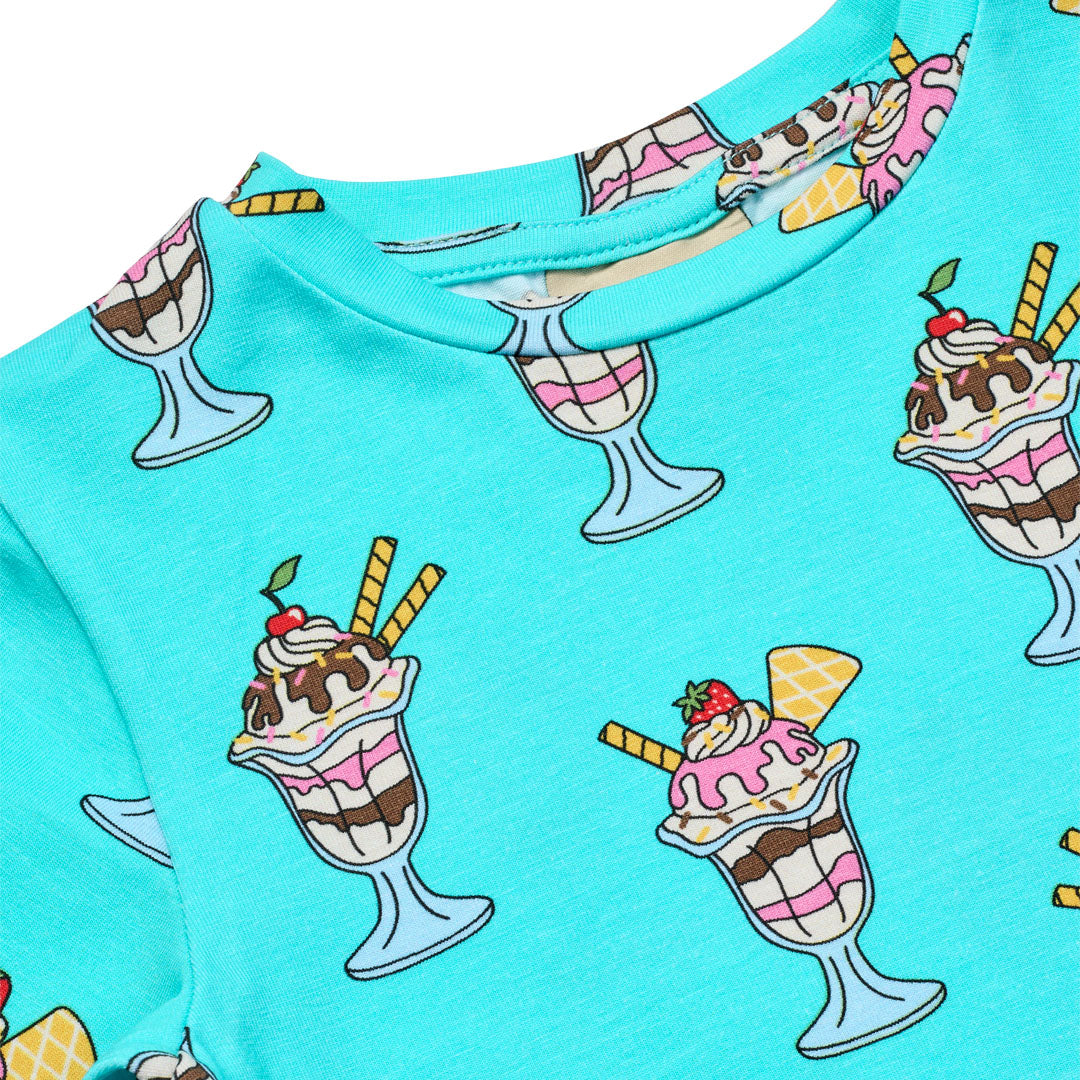 Organic Cotton Ice Cream Sundae Print Short Sleeve Kids T-Shirt | Småfolk