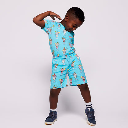 Organic Cotton Ice Cream Sundae Print Short Sleeve Kids T-Shirt | Småfolk