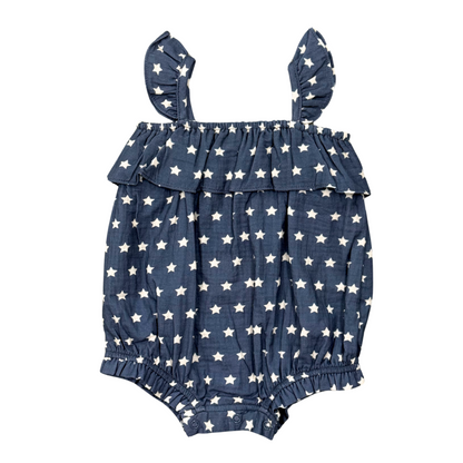 Cotton Gauze Bubble Romper - Americana Prints