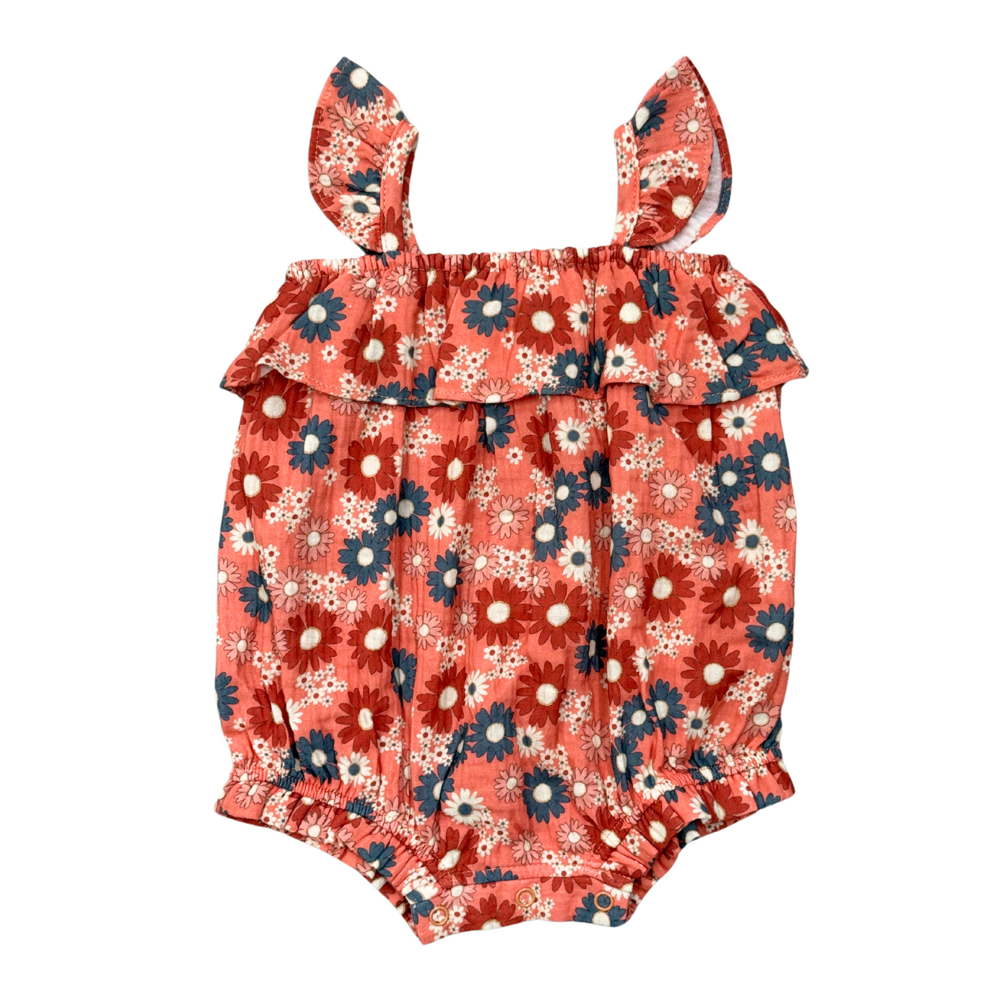 Cotton Gauze Bubble Romper - Americana Prints