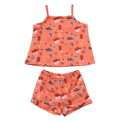 Cotton Gauze Tank & Short Set - American Cowgirl
