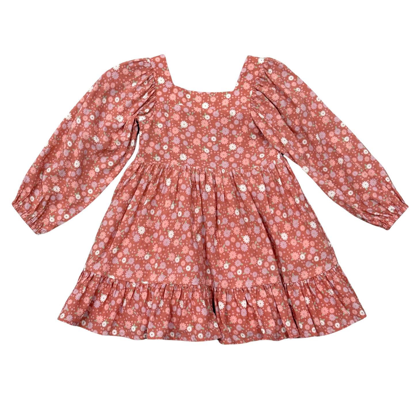 Viscose Long Sleeve Dress - Tiny Petals
