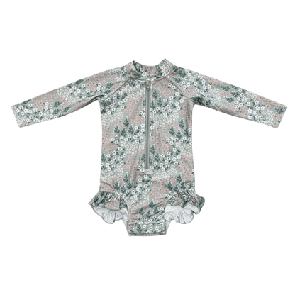 babysprouts Girls Ruffle Rash Guard Swimsuit