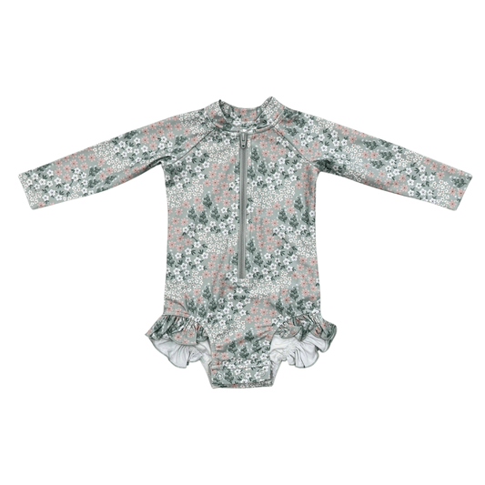 babysprouts Girls Ruffle Rash Guard Swimsuit