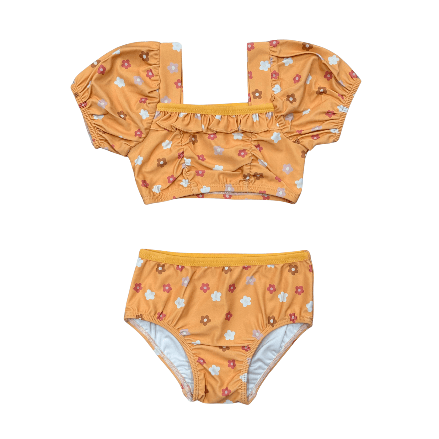 babysprouts Girls Puff Sleeve Two-Piece Swimsuit 