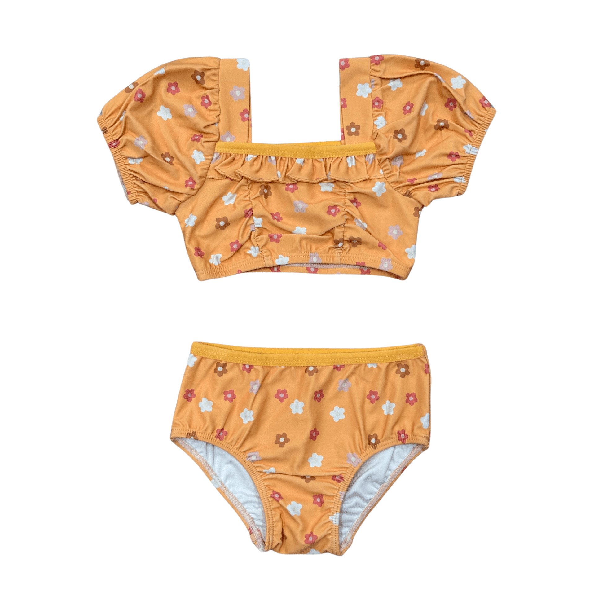 babysprouts Girls Puff Sleeve Two-Piece Swimsuit 