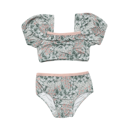 Recycled Polyester Puff Sleeve Two-Piece Swimsuit