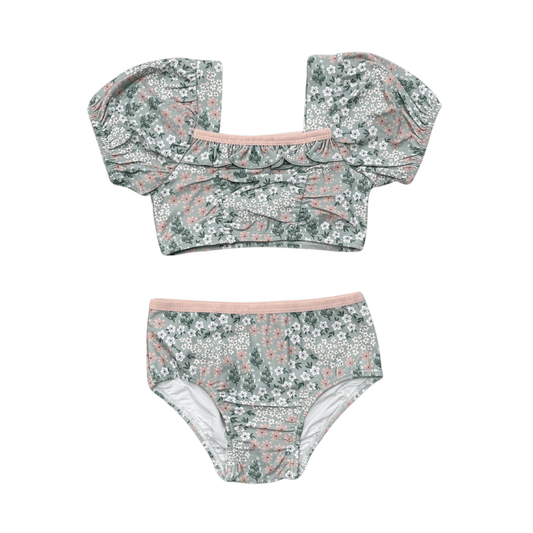Recycled Polyester Puff Sleeve Two-Piece Swimsuit