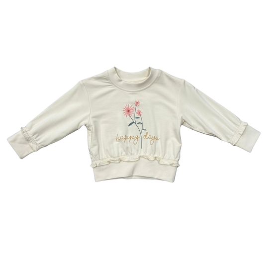 Bamboo Ruffle Hem Sweatshirt - Happy Days