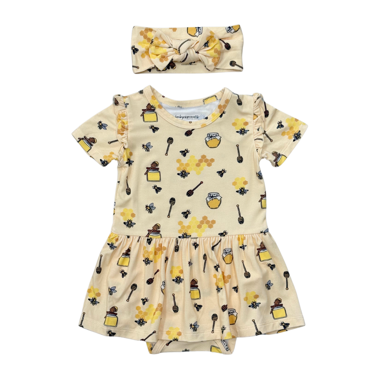 Baby Girl Bamboo Viscose Bodysuit Dress - Soft Baby Outfit | babysprouts