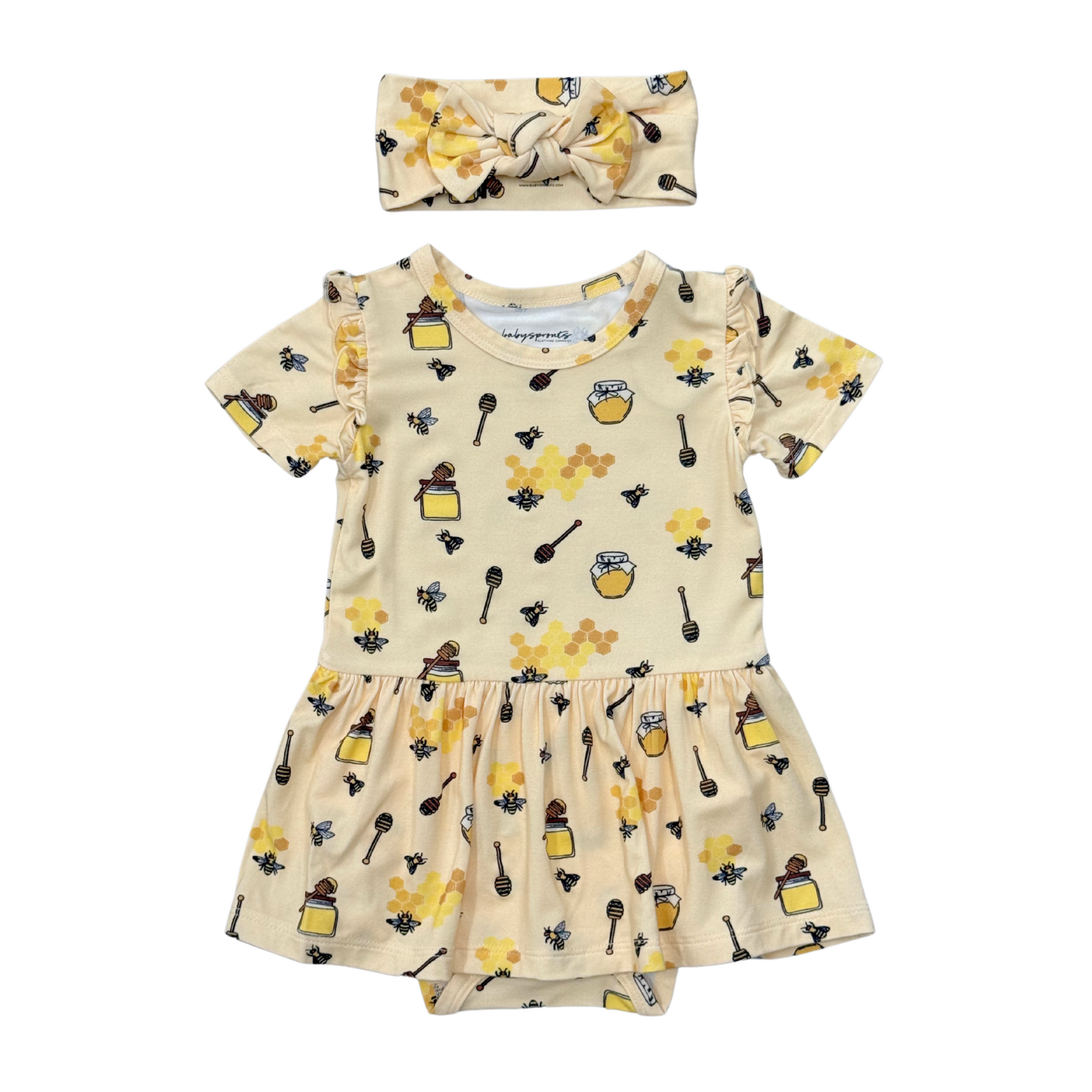 Baby Girl Bamboo Viscose Bodysuit Dress - Soft Baby Outfit | babysprouts