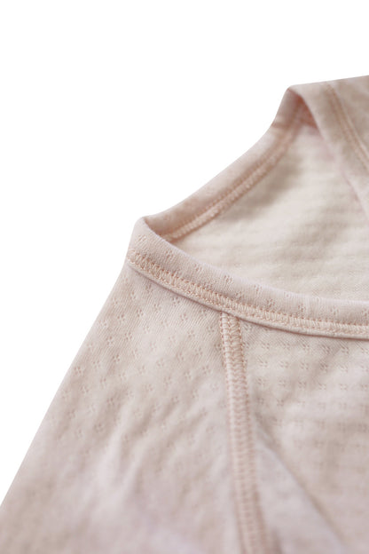 Organic Cotton Pointelle Kimono Onesie - Soft Pink