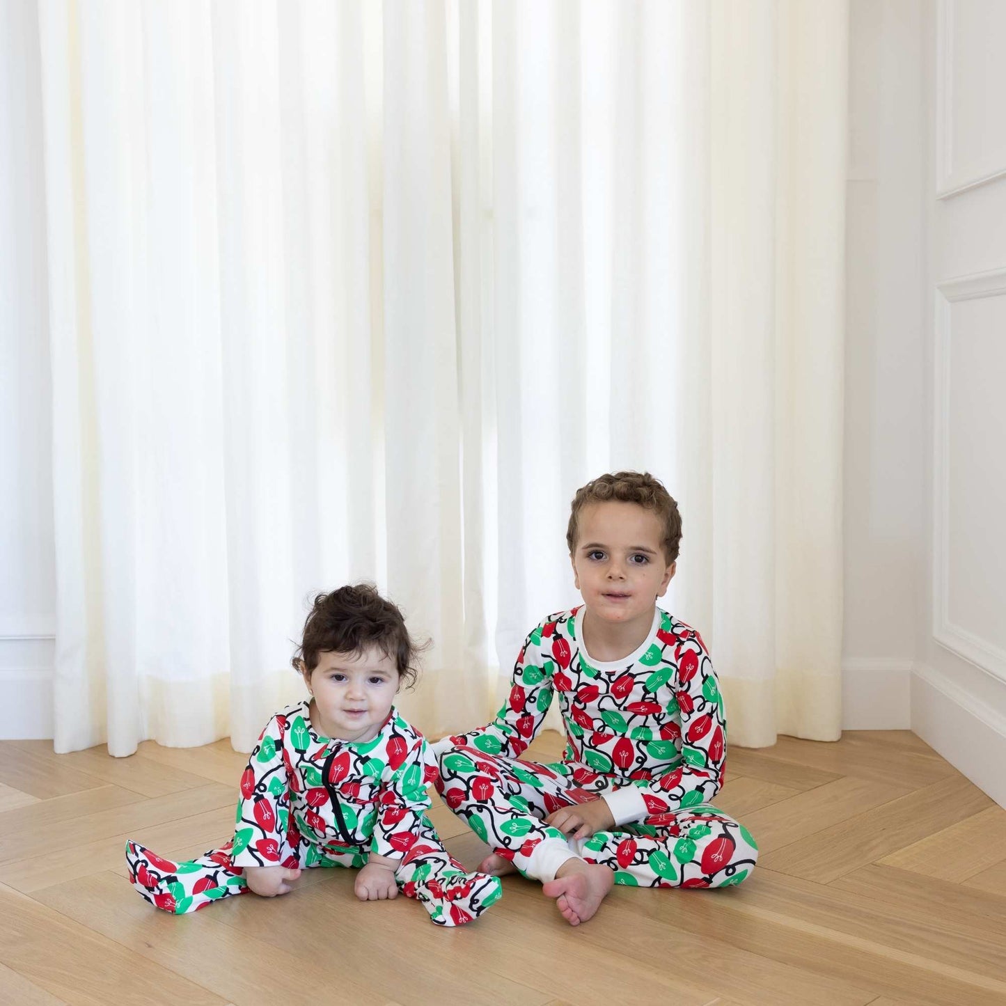 Organic Cotton Footie Pajamas - Holiday Lights