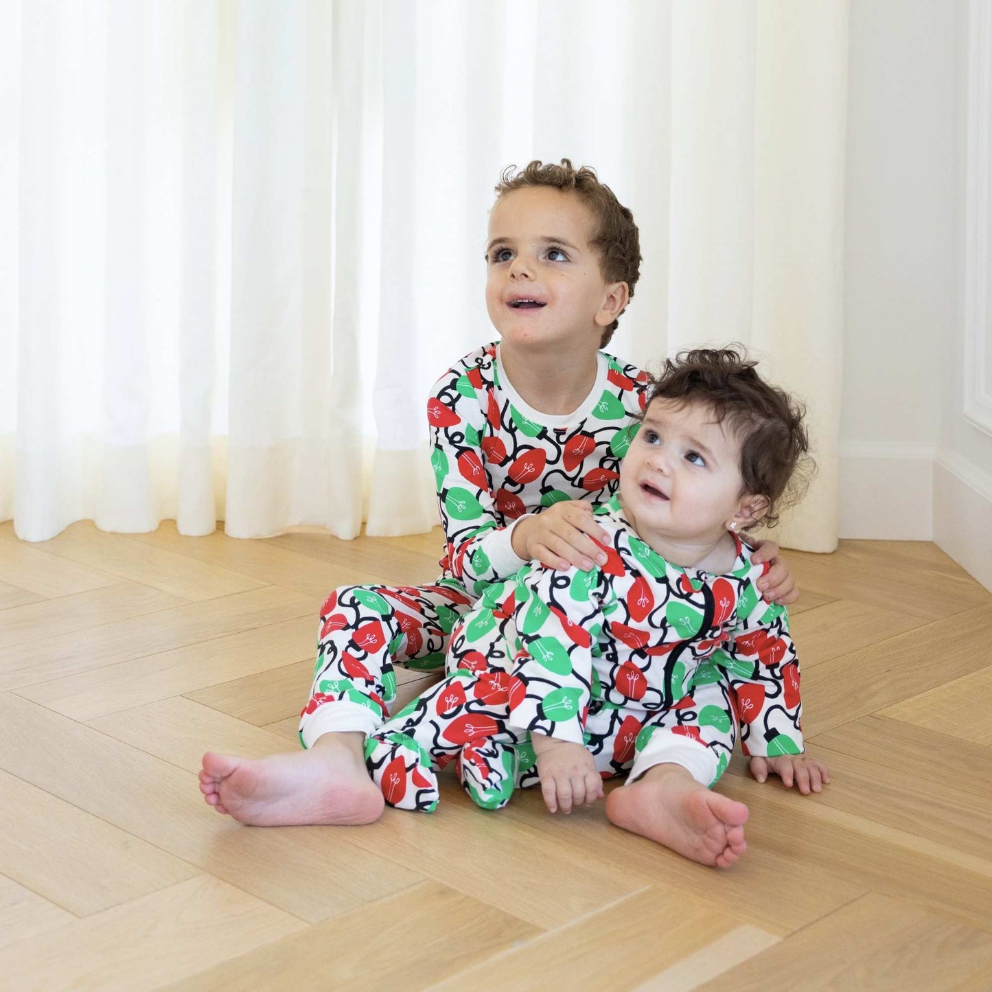 Organic Cotton Footie Pajamas - Holiday Lights
