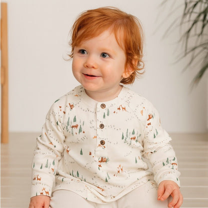 Into the Woods Organic Cotton Henley - Finn + Emma