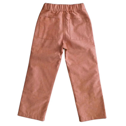 Organic Cotton Chambray Kids Pants - Orange | Jackalo